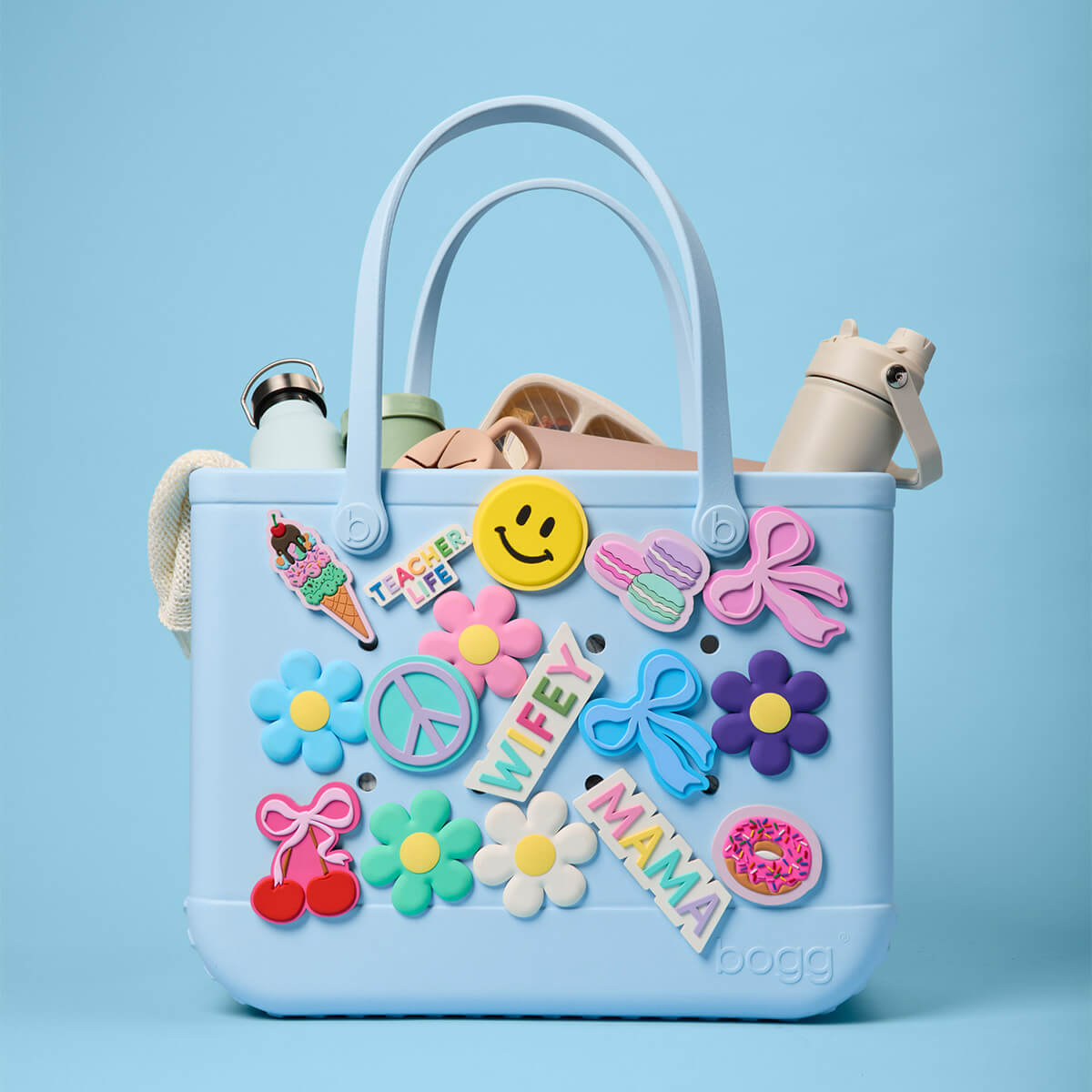 Medium Washable Tote Bag Blue Skies and Washable Tote Bag for Travel and Errands