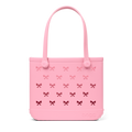 Medium Washable Tote Bag Bubblegum Bows for Travel and Errands