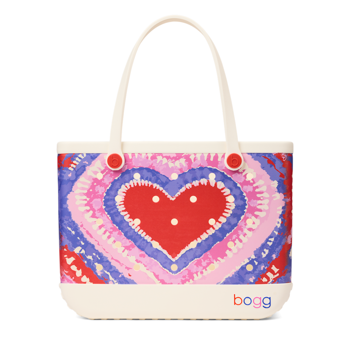 Large Washable Tote Bag Dye-licious Heart Buoy Red for Travel and Errands