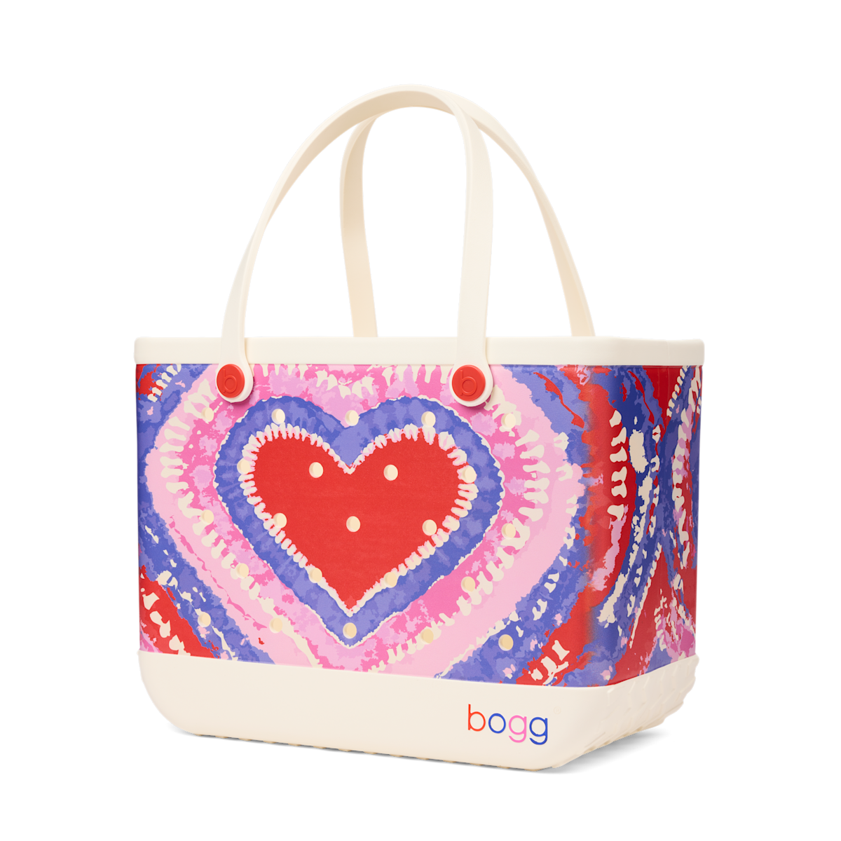 Large Washable Tote Bag Dye-licious Heart Buoy Red for Travel and Errands