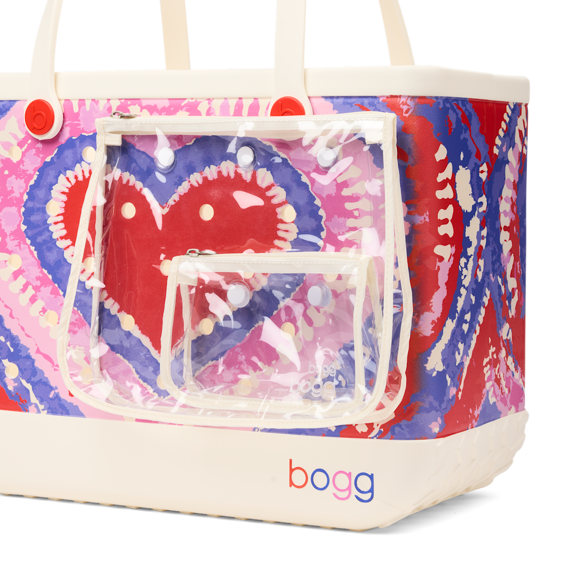 Large Washable Tote Bag Dye-licious Heart Buoy Red for Travel and Errands