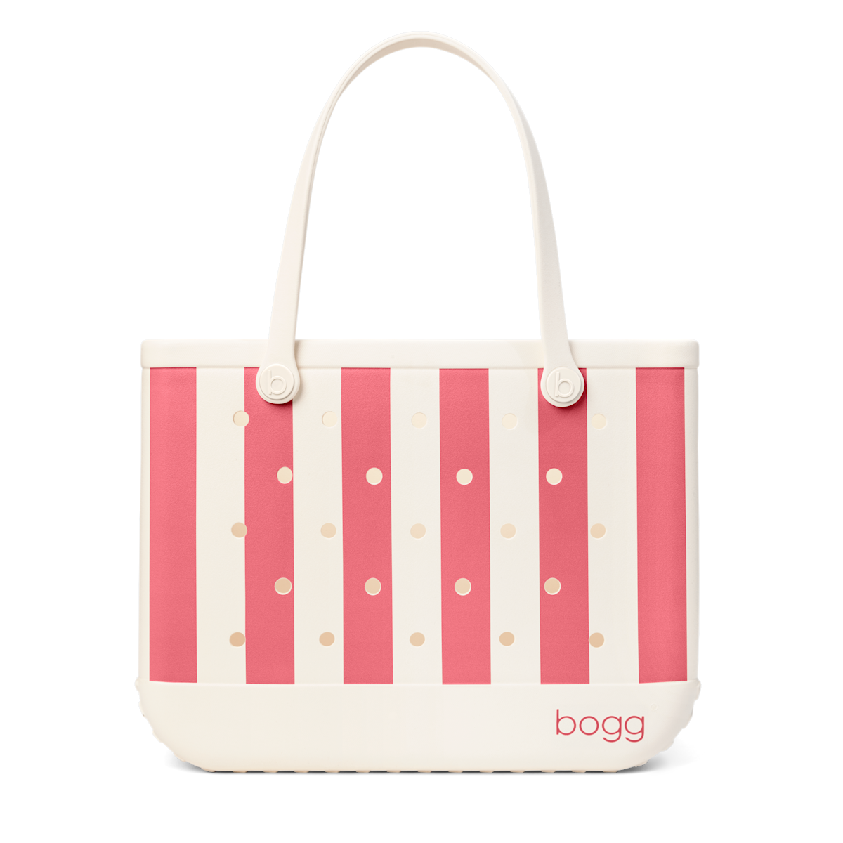 Large Washable Tote Bag Capri Coral Stripe for Travel and Errands