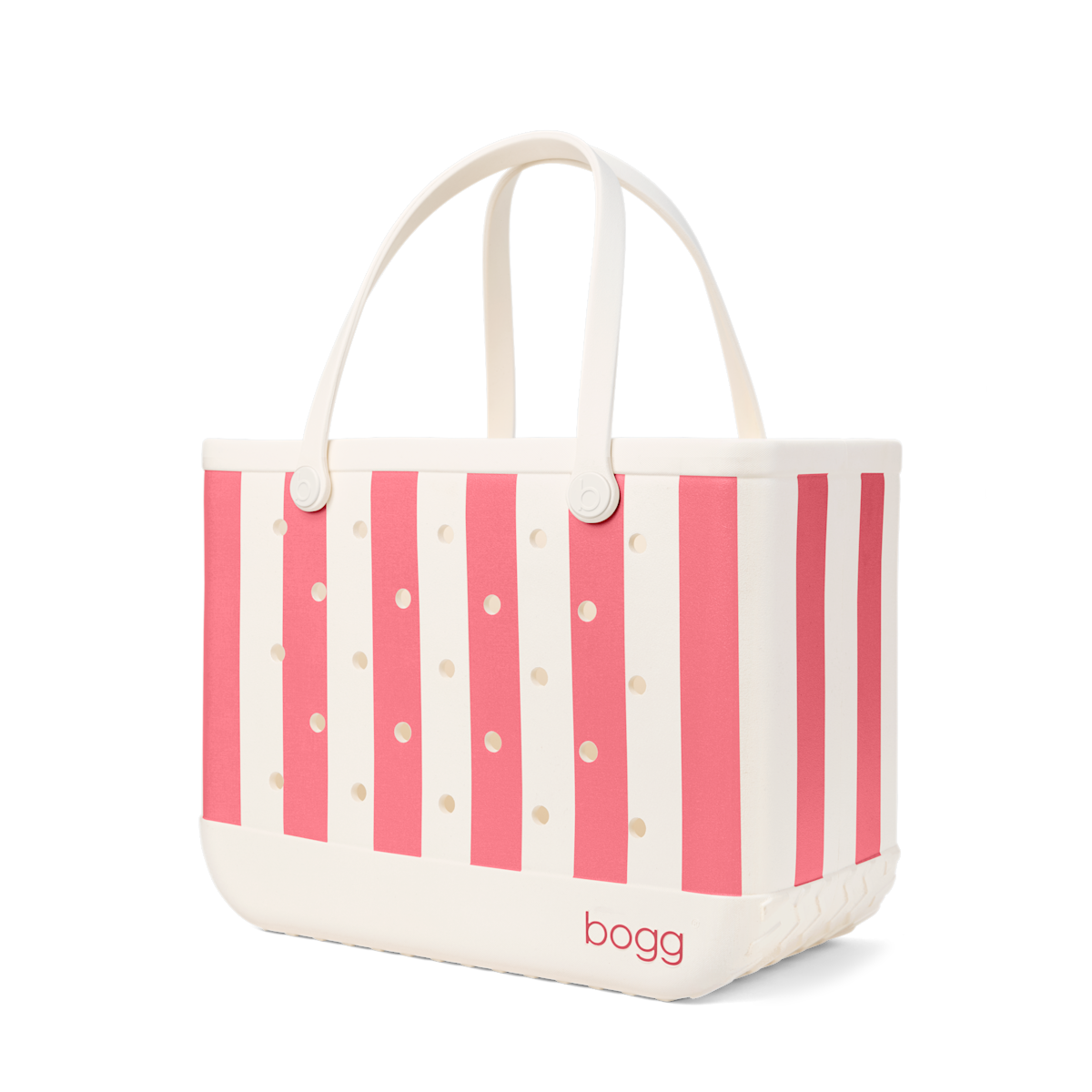 Large Washable Tote Bag Capri Coral Stripe for Travel and Errands