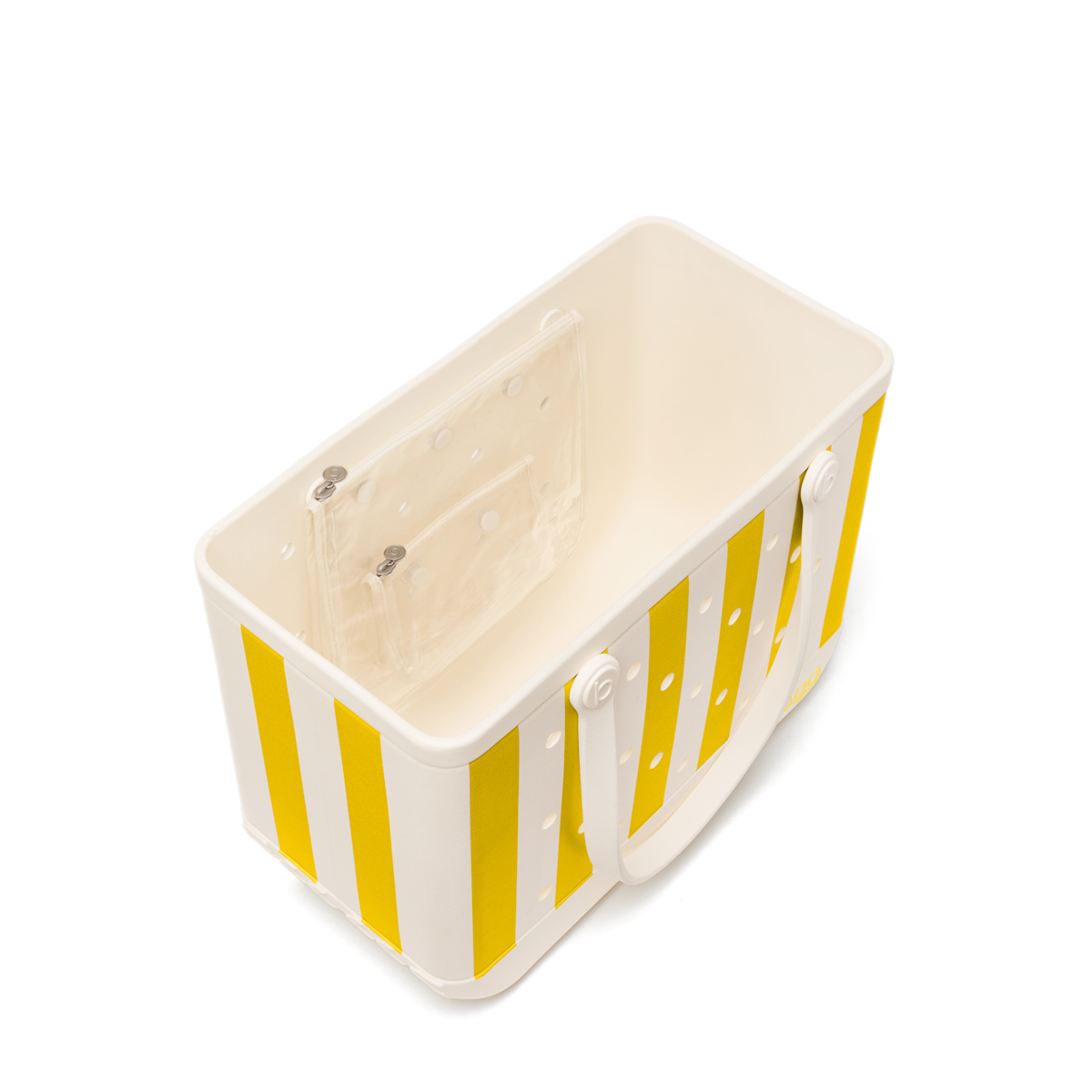 Large Washable Tote Bag Limoncello Yellow Stripe for Travel and Errands