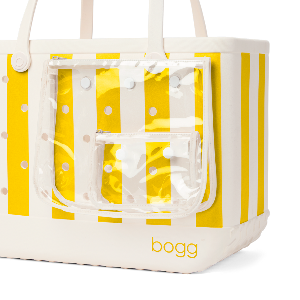 Large Washable Tote Bag Limoncello Yellow Stripe for Travel and Errands
