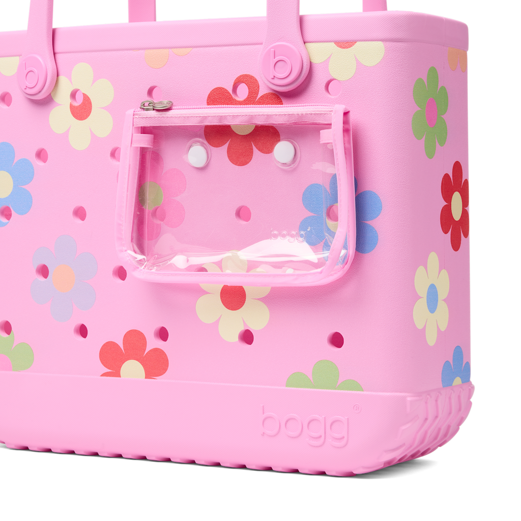 Medium Washable Tote Bag Happy Flowers for Travel and Errands