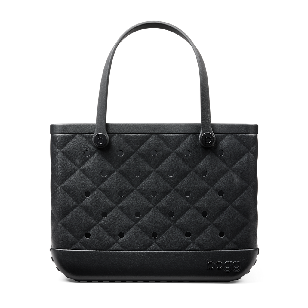 Large Washable Tote Bag Quilted LBD Black for Travel and Errands