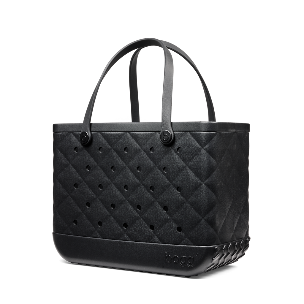 Large Washable Tote Bag Quilted LBD Black for Travel and Errands