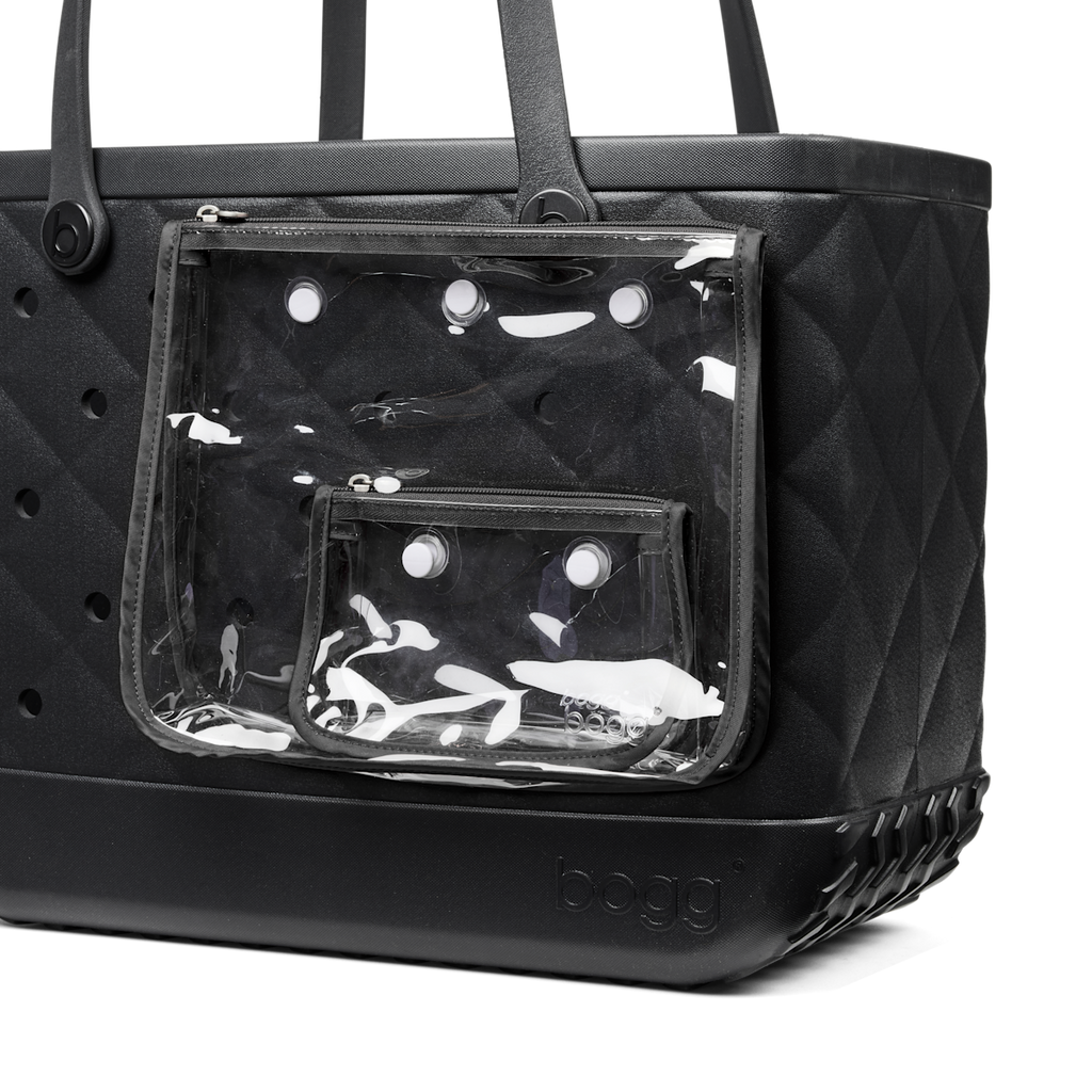 Large Washable Tote Bag Quilted LBD Black for Travel and Errands