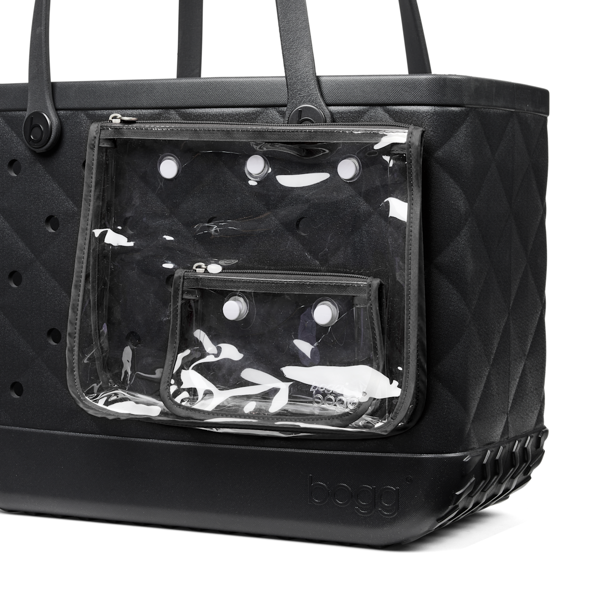 Large Washable Tote Bag Quilted LBD Black for Travel and Errands