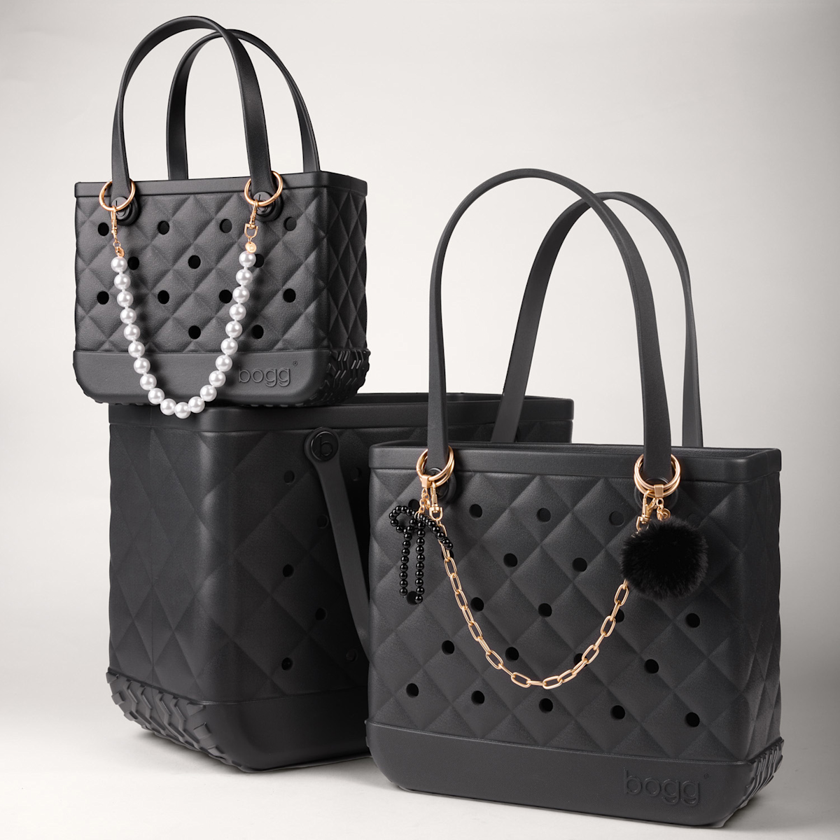 Large Washable Tote Bag Quilted LBD Black for Travel and Errands