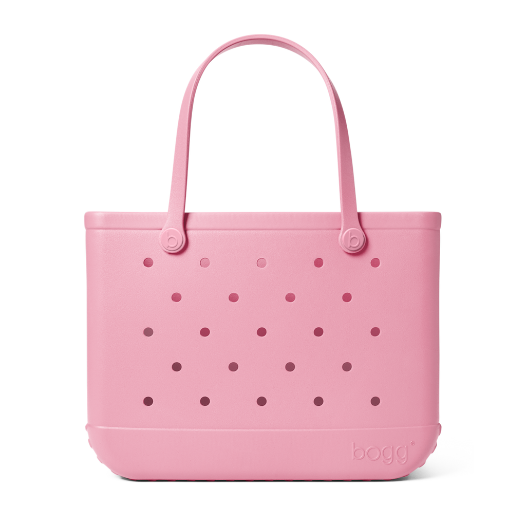 Large Washable Tote Bag Blowing Pink Bubbles for Travel and Errands