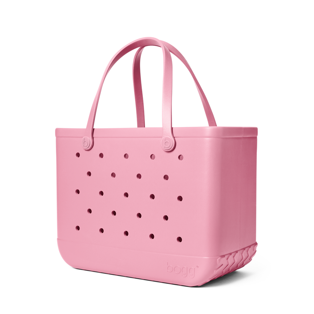 Large Washable Tote Bag Blowing Pink Bubbles for Travel and Errands