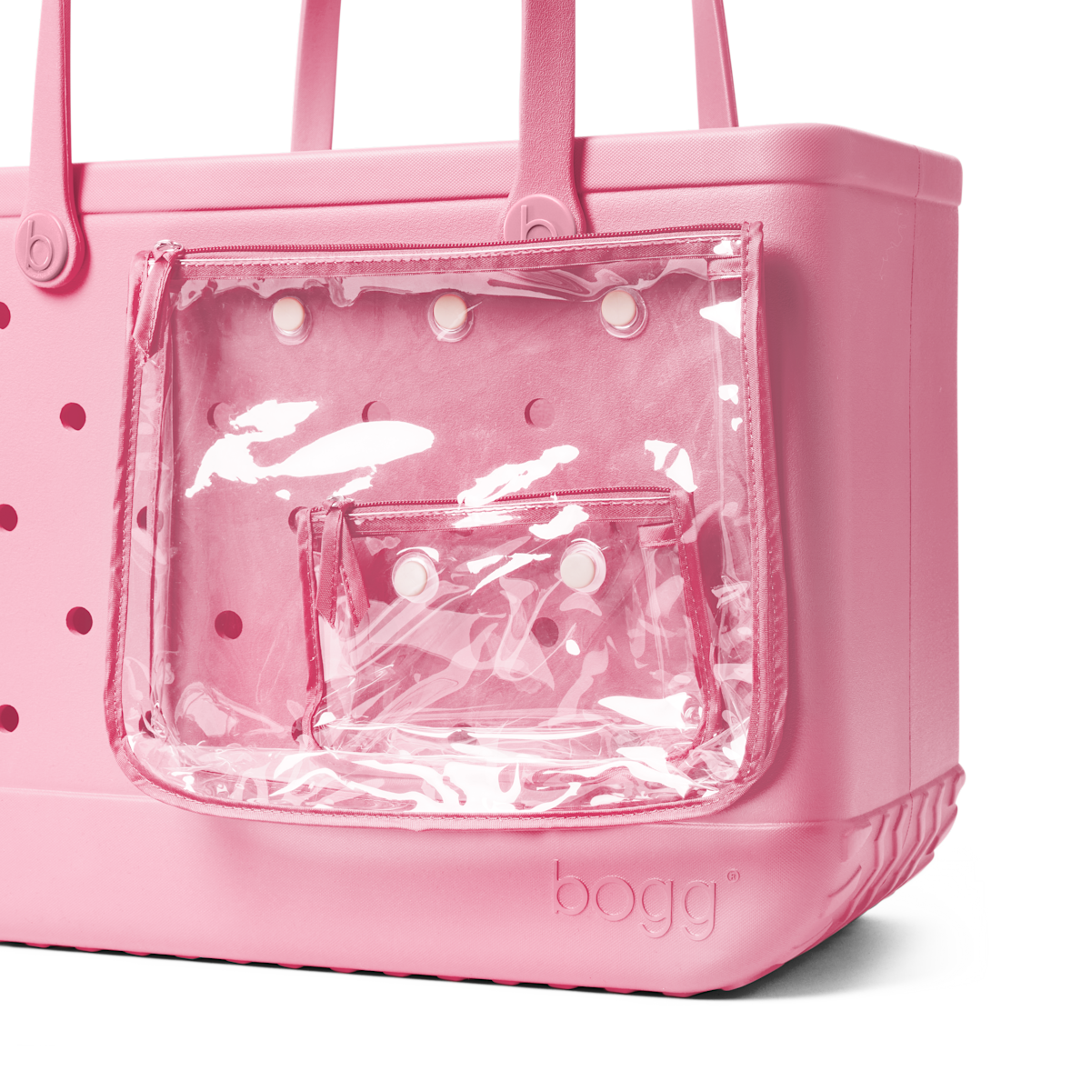 Large Washable Tote Bag Blowing Pink Bubbles for Travel and Errands